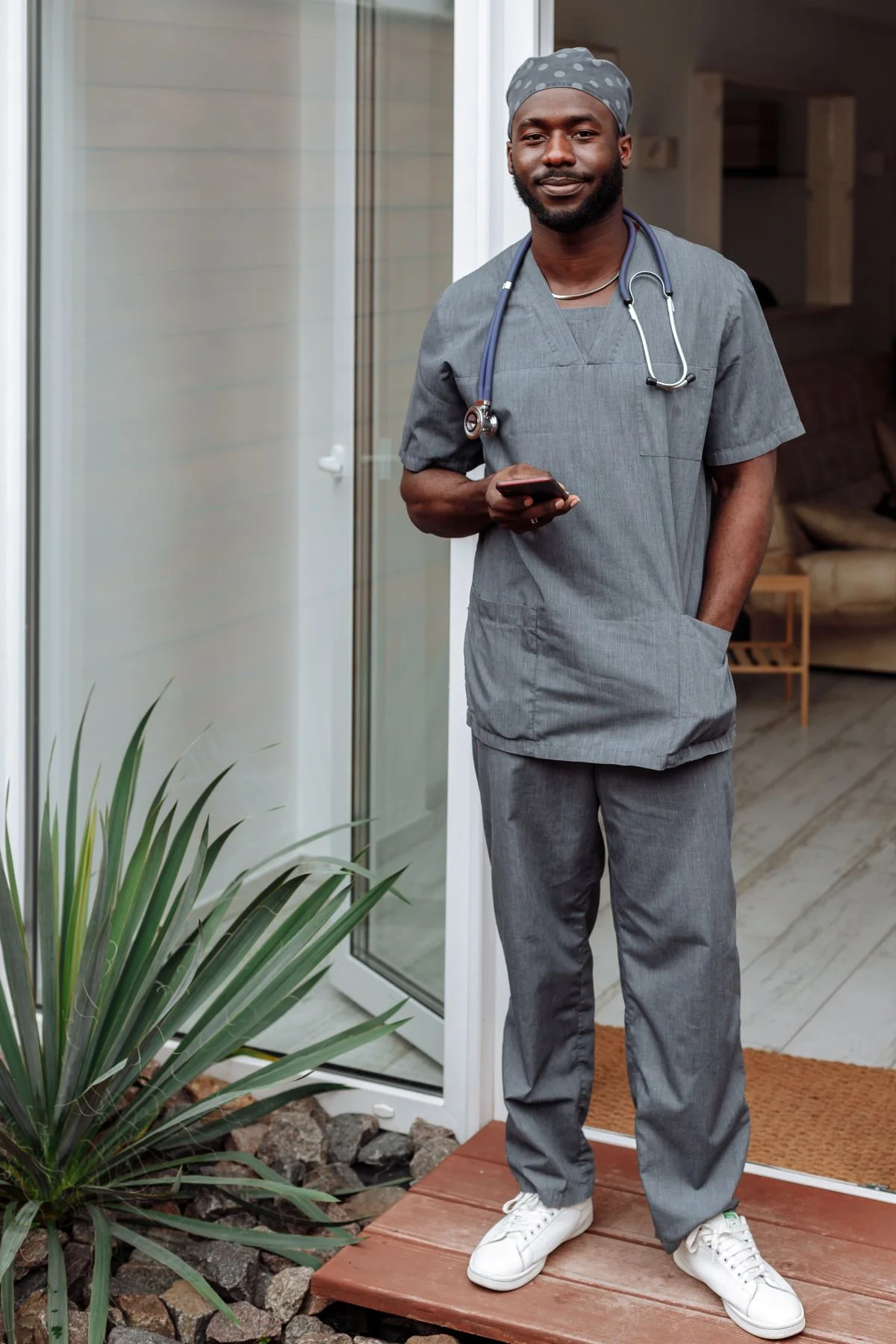 Grey medical scrub set for private label and wholesale development